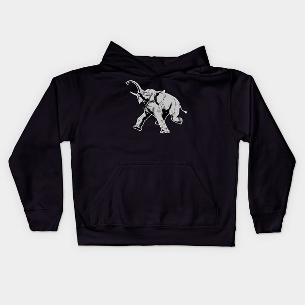 Elephant Charging - Animals of Nature Kids Hoodie by encyclo